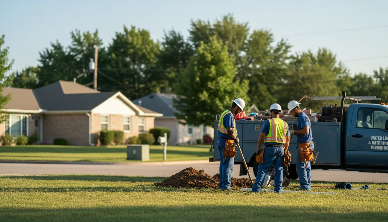 Residential water line and bathroom plumbing service in Pevely, MO